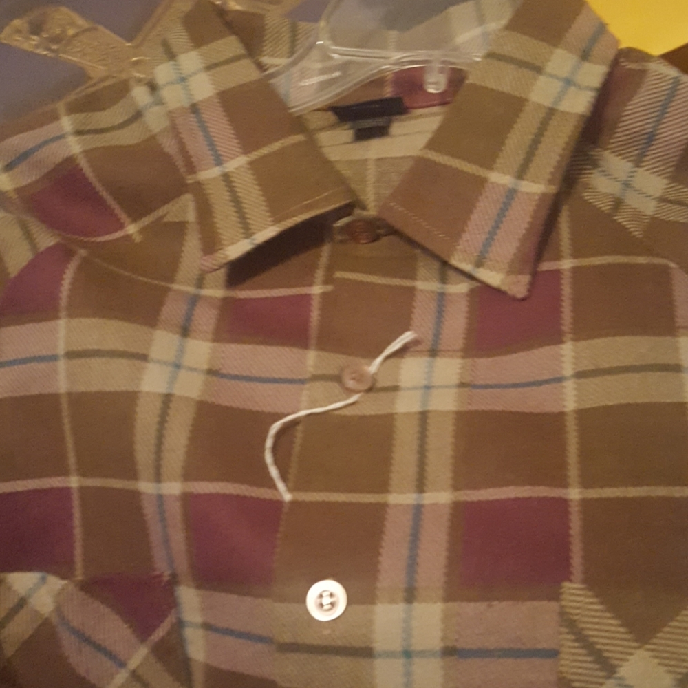 BROWN PLAID BOULEVARD FOR BIG MEN DRESS 1XT